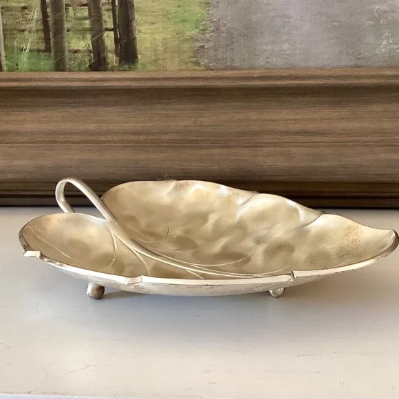 Caravelle by Hoka tarnish resistent silver plate Silver Leaf tray west Germany - Picture 10 of 11